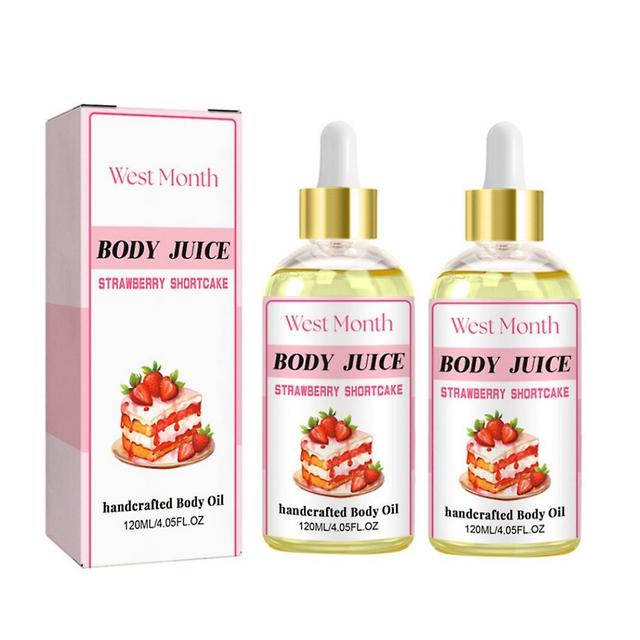 2PCS Wildplus Body Juice Oil Strawberry Shortcake, Handcrafted Body Oil for Women on Productcaster.