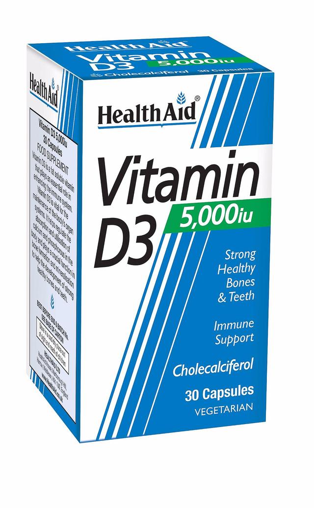 Health Aid Ayuda para la salud, vitamina D3 5000iu, 30 tapas de verduras on Productcaster.