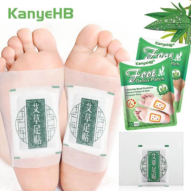 20pcs=2bags Herbal Bamboo Detox Foot Patch Detoxification Body Toxins Cleansing Slimming Stress Relief Feet Pads Foot Care A1142 on Productcaster.