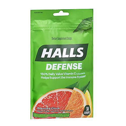 Halls Defense Vitamin C Supplement Drops, Assorteret Citrus 30 hver (Pakke med 4) on Productcaster.