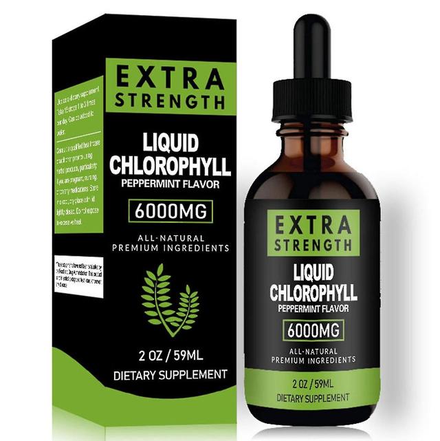 59Ml chlorophyll liquid drops - all-natural extract, mint flavor - water soluble for improved health on Productcaster.