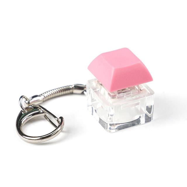 Transparent Test Shaft Keychain Wear-resistant Keycap Decoration For Decompress Peach Blossom on Productcaster.