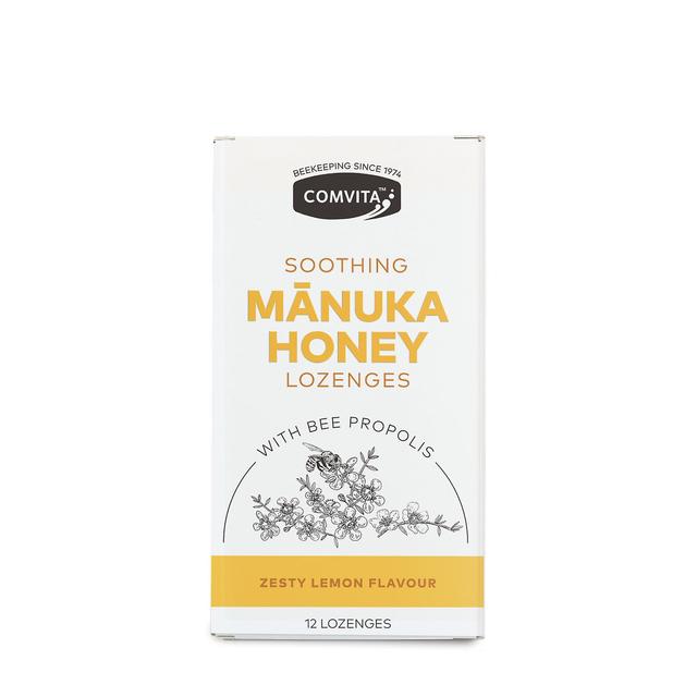 Comvita beruhigende Manuka-Honig-Lutschtabletten mit Bienenpropolis & pikantem Zitronengeschmack 12er on Productcaster.