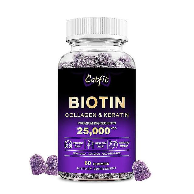 Guoguo Biotine Collageen Gummies Blueberry Smaak Collageen Supplement Biotine Voor Haargroei Huid Whitening Capsules Voor Mannen & Vrouwen 60 pcs on Productcaster.