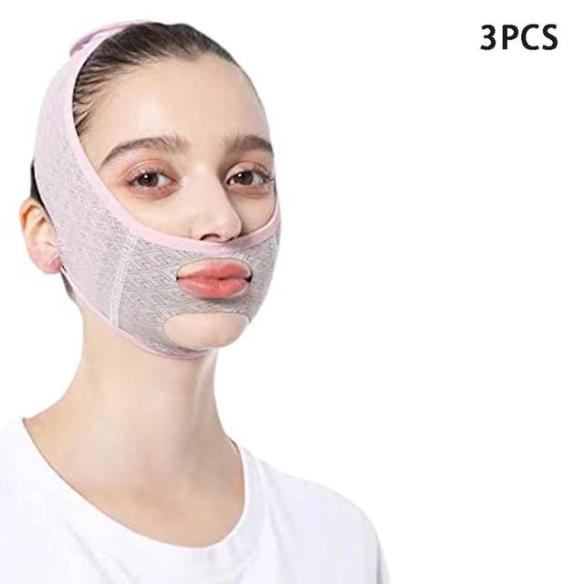 V Face Lifting Bandage Face Sculpting Sleep Mask High Elastic Double Chin Removal Strap 3pcs on Productcaster.