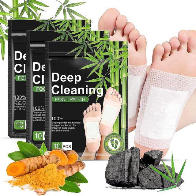 Foot Pads, Deep Cleansing Foot Patches, Natural Bamboo Vinegar Ginger Powder Foot Pad For Foot Care Reve Stress Improve Sleep 3pcs on Productcaster.