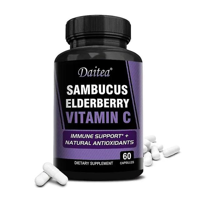 Vorallme Elderberry Capsules with Zinc and Vitamin C, Daily Herbal Supplement for Men and Women for Immune Support, Skin Health, Antioxidants 60 Co... on Productcaster.