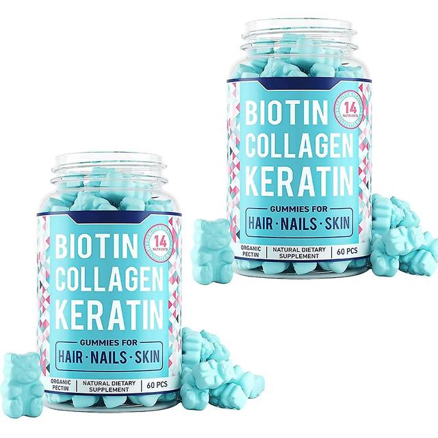 Healthy Hair Nails Skin Collagen Gummies Collagen Gummies Health Supplement With Biotin Folic Acid 2pcs on Productcaster.