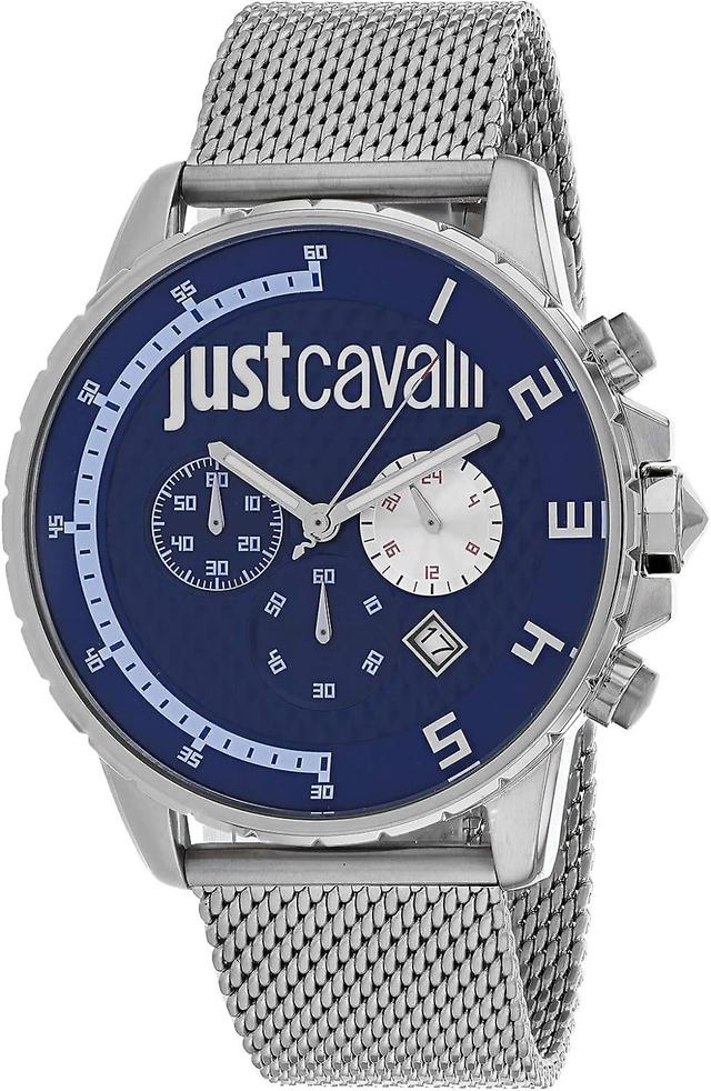 Just Cavalli herenhorloge JC1G063M0275 zilver en blauw on Productcaster.