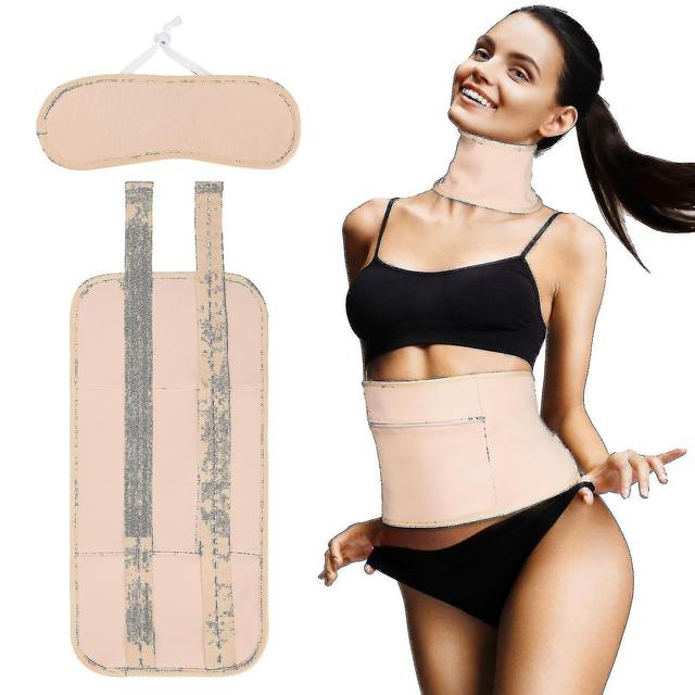 Smtclv Castor Oil Pack Wrap For Waist And Thyroid Neck,reusable Organic Castor Oil Packsfor Liver Detox, Stomach Kit,thyroid Less Beige on Productcaster.