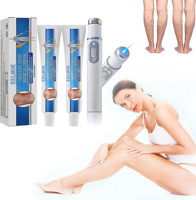 Veinshealth Varicose Veins Blue Light Therapy Set, Varicose Vein Blue Light Therapy Pen And Cream 2cream-1pen on Productcaster.