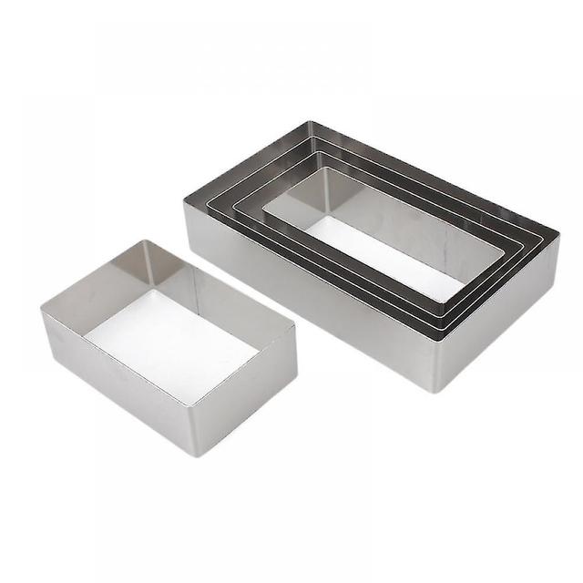 Kyerbaino 5pcs Rectangle Cookie Cutter Set, Stainless Steel Biscuit Baking Molds Fondant Cake Cookie on Productcaster.