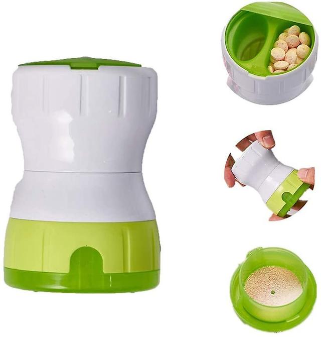 3 In 1ceramic Heart Grind And Pulverize Pills And Tablets To Fine Powder Pill Grinder Crusher Grinder With Pill Box Container Green on Productcaster.