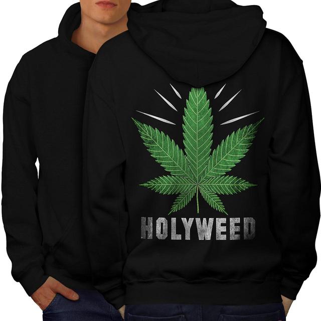 Mauvaises herbes Canabis herbe hommes BlackHoodie dos | Wellcoda Noir Large on Productcaster.