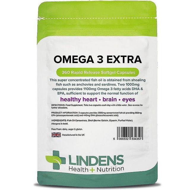 Lindens Omega 3 Fish Oil Extra Capsules 360 (4357) on Productcaster.