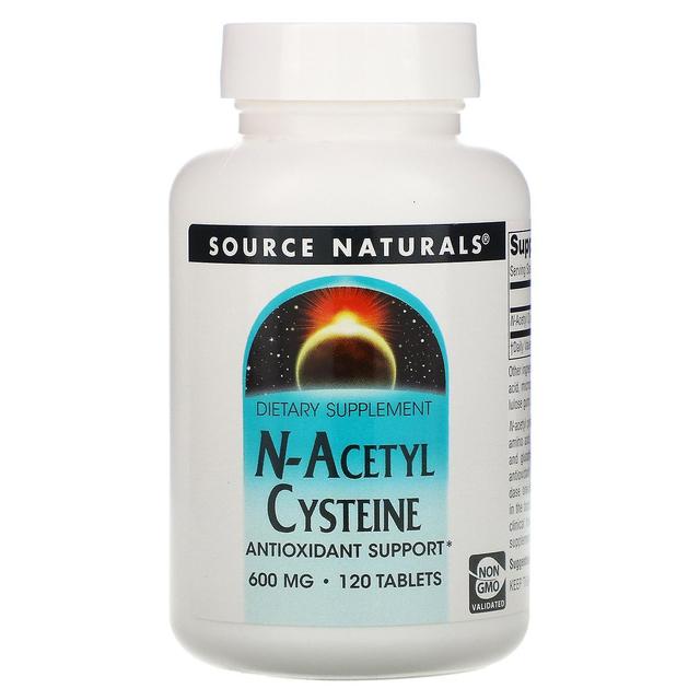 Source Naturals Lähde Naturals, N-asetyylikysteiini, 600 mg, 120 tablettia on Productcaster.