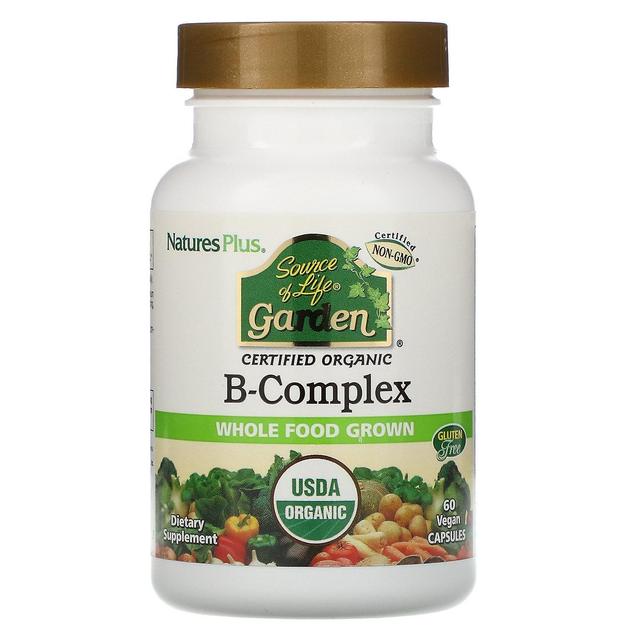 Nature's Plus, Bron van Levenstuin, Certified Organic B-Complex, 60 Vegan Caps on Productcaster.