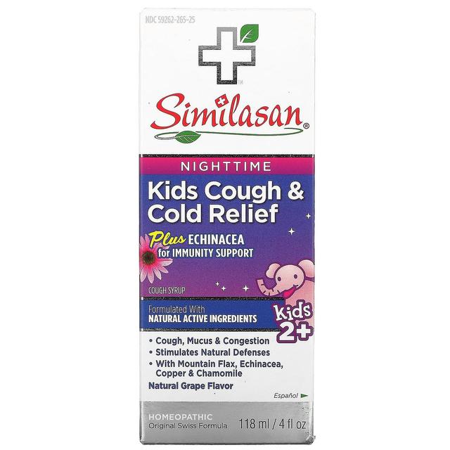 Similasan, Kids Cough & Cold Relief, Nighttime, Kids 2+, Natural Grape , 4 fl oz (118 ml) on Productcaster.