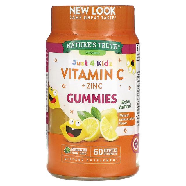 Nature's Truth, Just 4 Kids, Vitamin C + Zinc, Natural Lemon-Licious, 60 Vegan Gummies on Productcaster.