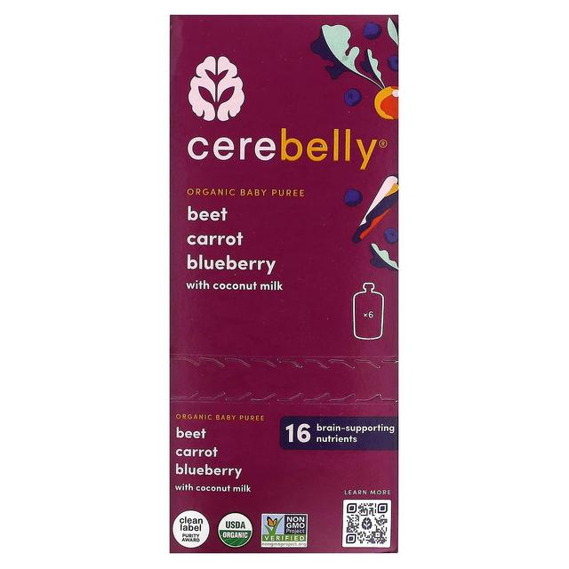 Cerebelly, Organic Baby Puree, Beet, Carrot, Blueberry with Coconut Milk, 6 Pouches, 4 oz (113 g) Ea on Productcaster.