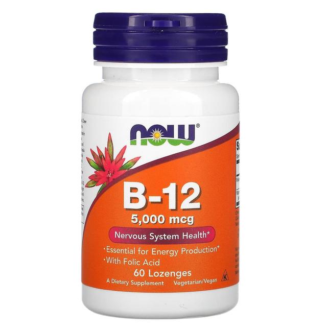 NOW Foods, B-12, 5 000 mcg, 60 imeskelytablettia on Productcaster.