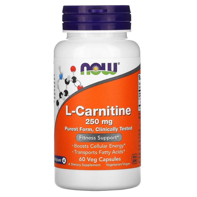 NOW Foods, L-karnitiini, 250 mg, 60 kasviskapselia on Productcaster.