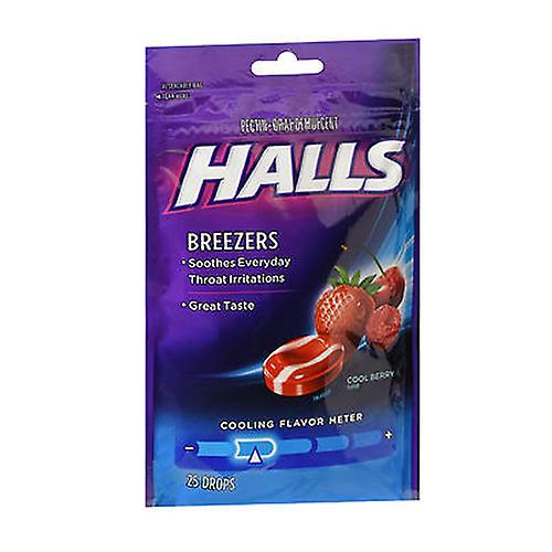 Halls Fruit Breezers Throat Drops, Cool Berry 25 cada uno (Pack de 4) on Productcaster.