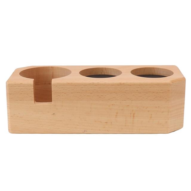 Tamping Station Beech Wood Tamper Mat Stand with Anti Slip Pad for Coffee Bar Accessories S on Productcaster.