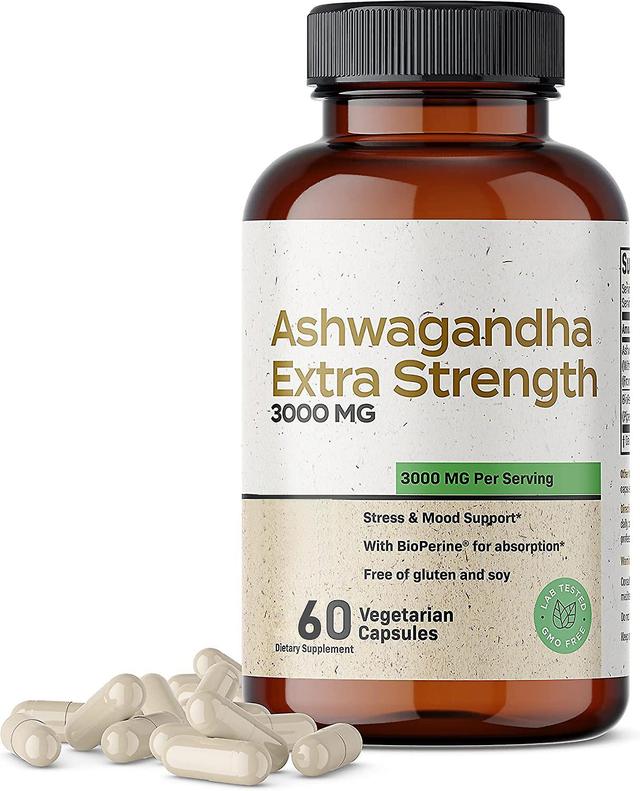 Capsules Extra Strength 3000 Mg - Stress Relief Formula, Natural Mood Support, Stress, Focus And Energy Support Supplement, 60 Capsules on Productcaster.