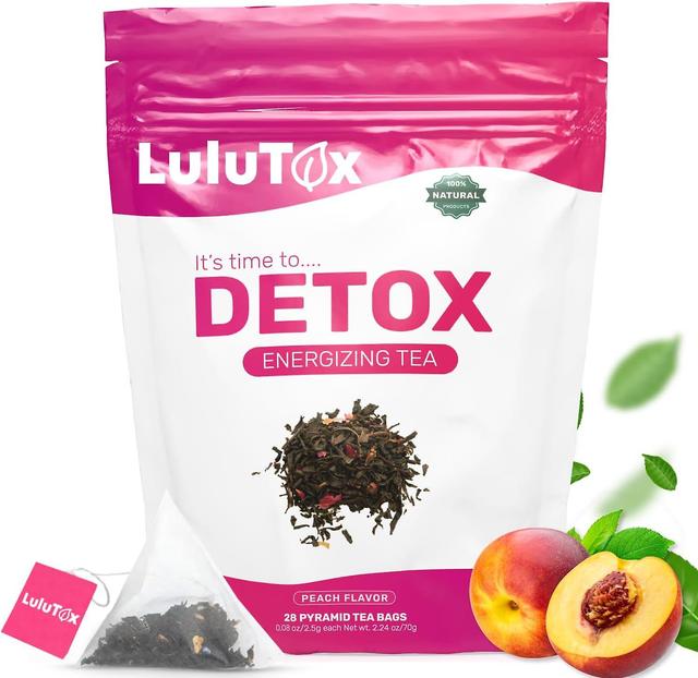 Detox Tea - Herbal Blend with Dandelion, Ginseng, and Ginger - Supports A Healthy Weight, Digestive Health - Vegan, All Natural, Laxative-Free - Peach on Productcaster.