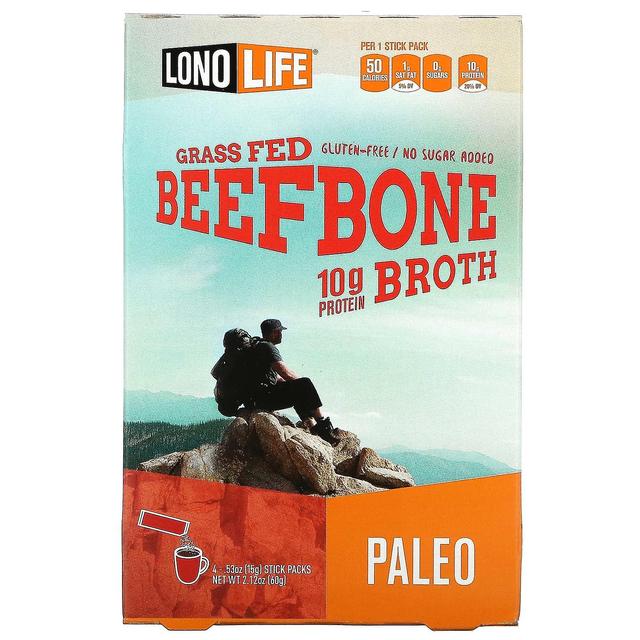 Lonolife, Broth, Beef Bone, Paleo, 4 Stick Packs, .53 oz (15 g) Each on Productcaster.