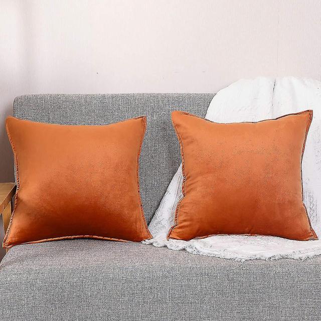 45x45 Lot De 2 Housse De Coussin Dcoratif En Velours Coussin Orange Pour Canap Et Lit, Canap Home on Productcaster.