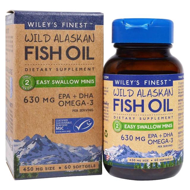 Wileys Finest Wiley's Finest, Wild Alaskan Fish Oil, Easy Swallow Minis, 450 mg, 60 Softgels on Productcaster.