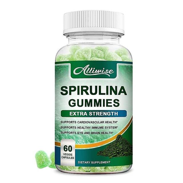 Organic Natural Spirulina Gummies Chlorophyll Daily Cerebrovascular Protein&Amino Acids Antioxidant Detox Skin CareTIB TIB . 60pcs on Productcaster.