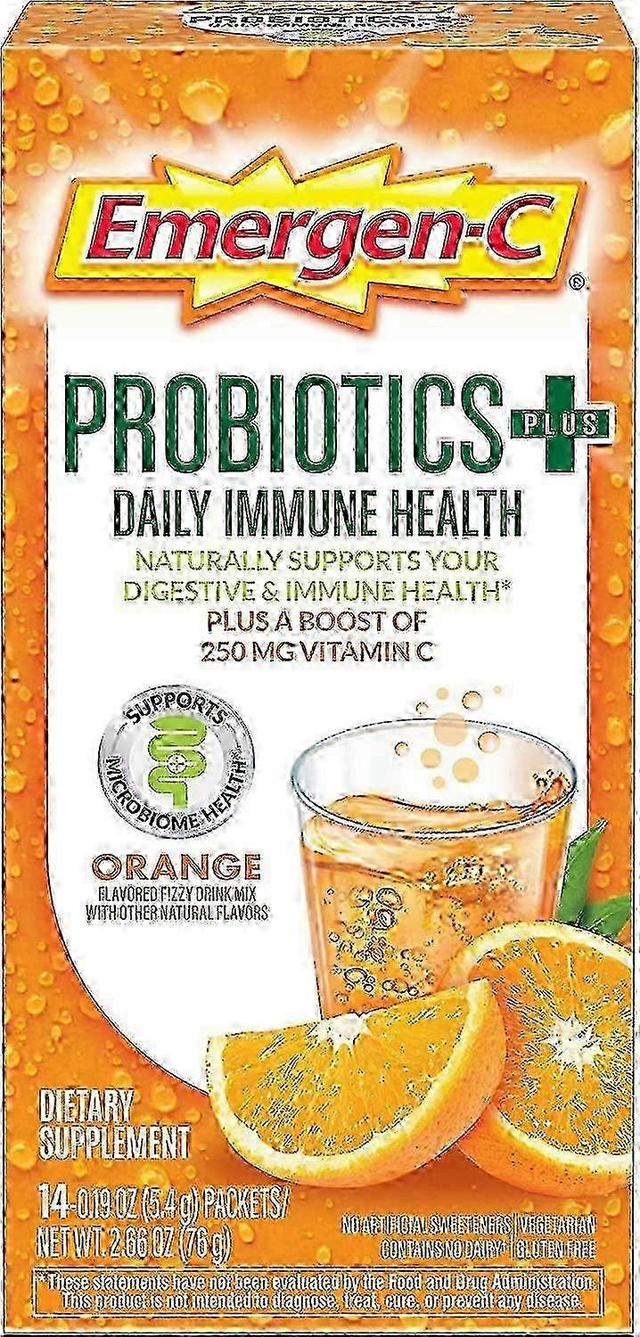 Emergen-c probiotics + dietary supplement drink mix, orange, 14 ea on Productcaster.