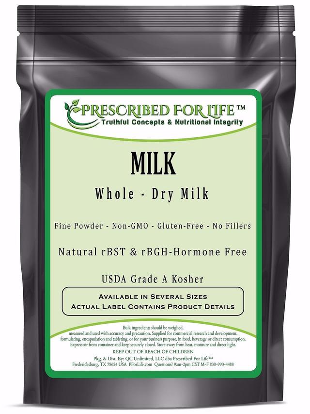 Prescribed For Life Milk, Whole - Rich Natural rBST & rBGH-Free, Non-GMO Dry Milk Powder - USDA Grade A Kosher/Halal 12 oz (340 g) on Productcaster.