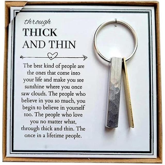 Through Thick And Thin Keychain - Best Friend Gift, Inspirational Friendship Keychain on Productcaster.