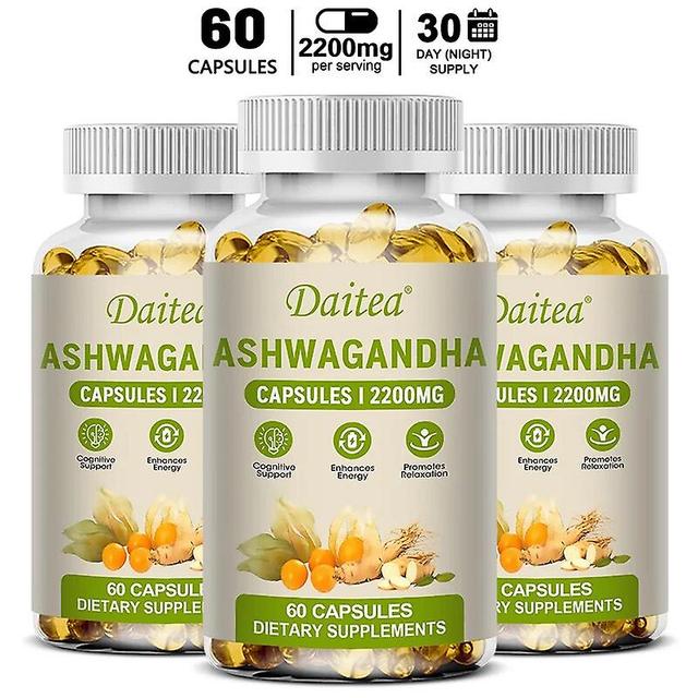 Vorallme Daitea Ashwagandha Extract Capsules for Stress, Energy and Endurance, Immune System Support - 2200 mg Dietary Supplement 60 count-3 bottle on Productcaster.