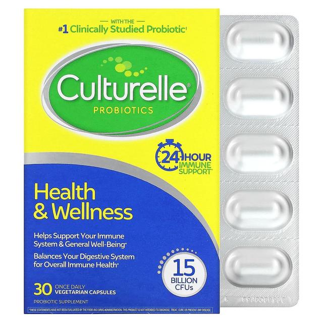 Culturelle, Probiotics, Health & Wellness, 15 Billion CFUs, 30 Once Daily Vegetarian Capsules on Productcaster.