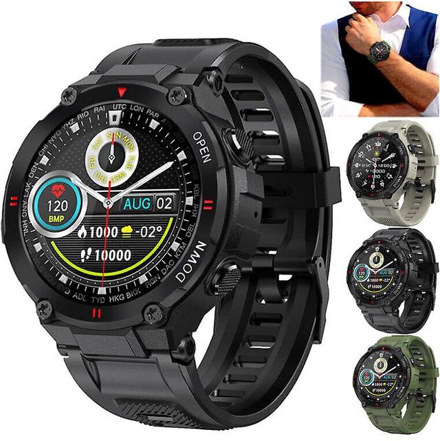 GZMYSM Ecg+ppg Blood Glucose Smart Watch Men Blood Pressure Fitness Heart Rate Tracker Black on Productcaster.