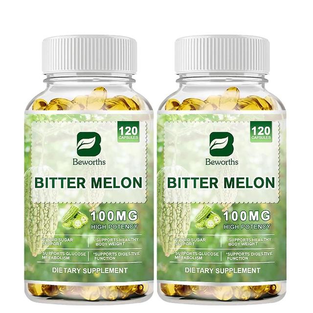 Eccpp Organic Bitter Melon Capsules Herbal Supplement,glucose Metabolism,weight Management,glucose Responsive Plant Extract Diet 2Bottles 120pcs on Productcaster.