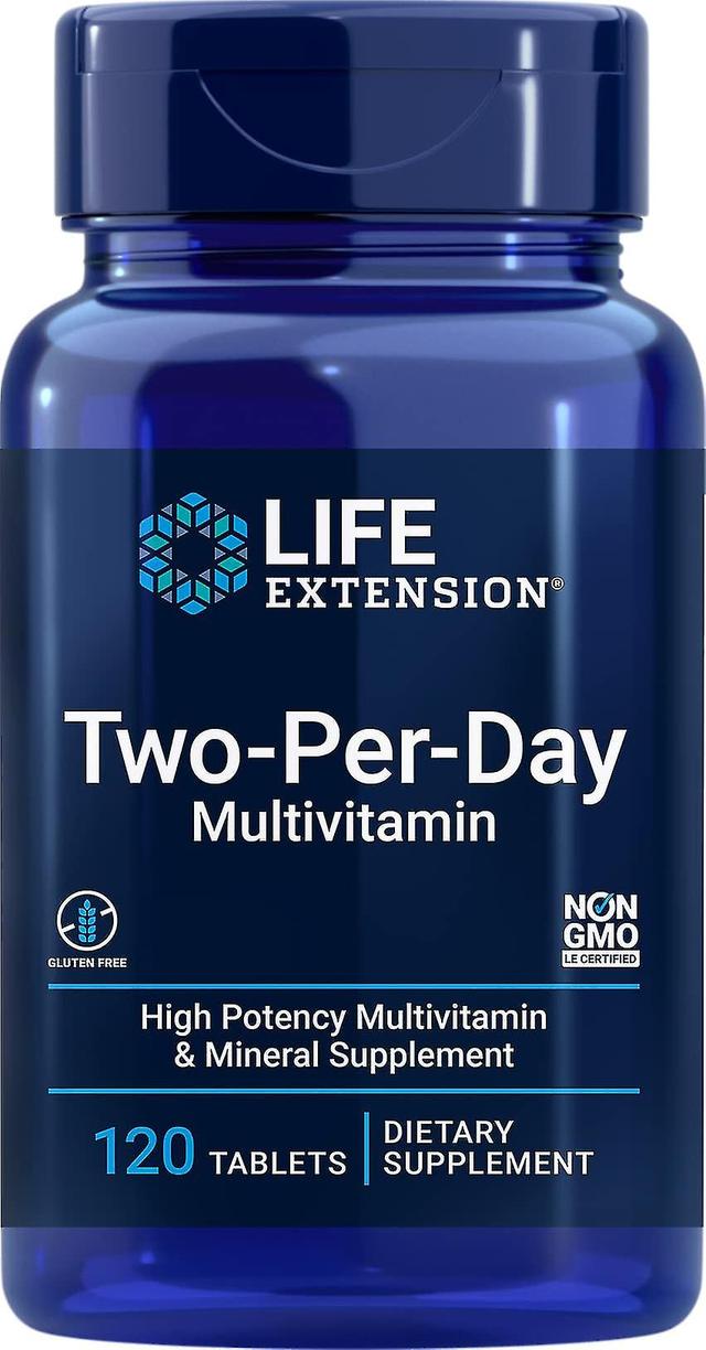 Life extension two per day (high potency multi-vitamin & mineral supplement), 120 tablets, no flavor on Productcaster.