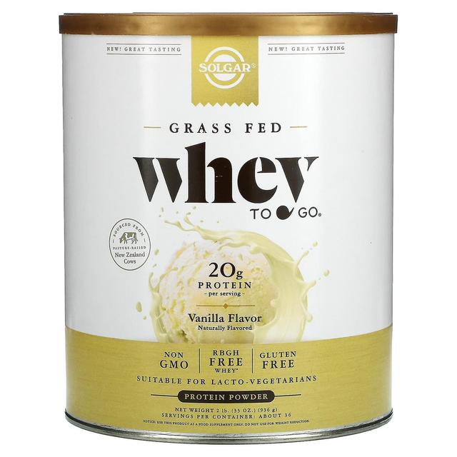 Solgar, Grass Fed Whey To Go, Protein Powder, Vanilla, 2 lb (936 g) on Productcaster.