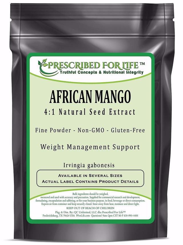 Prescribed For Life African Mango - 4:1 Natural Extract Powder (Irvingia gabonesis) 1 kg (2.2 lb) on Productcaster.