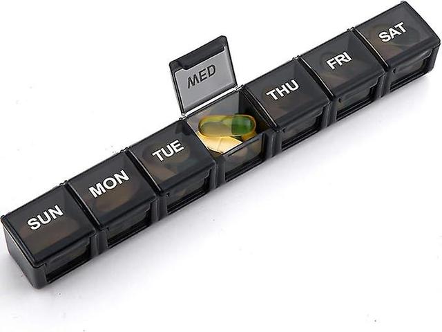 Weekly Pill Box 7 Day Pill Organiser Bpa Free Travel Pill Case To Hold Vitamins, Cod Liver Oil And Medication(black) on Productcaster.