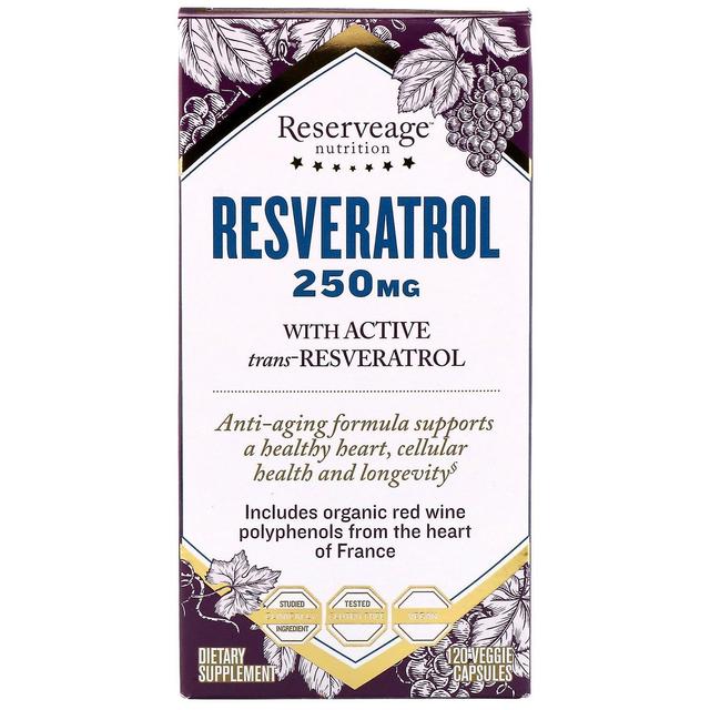 ReserveAge Nutrition, Resveratrol mit Aktivem Trans-Resveratrol, 250 mg, 120 Veg on Productcaster.