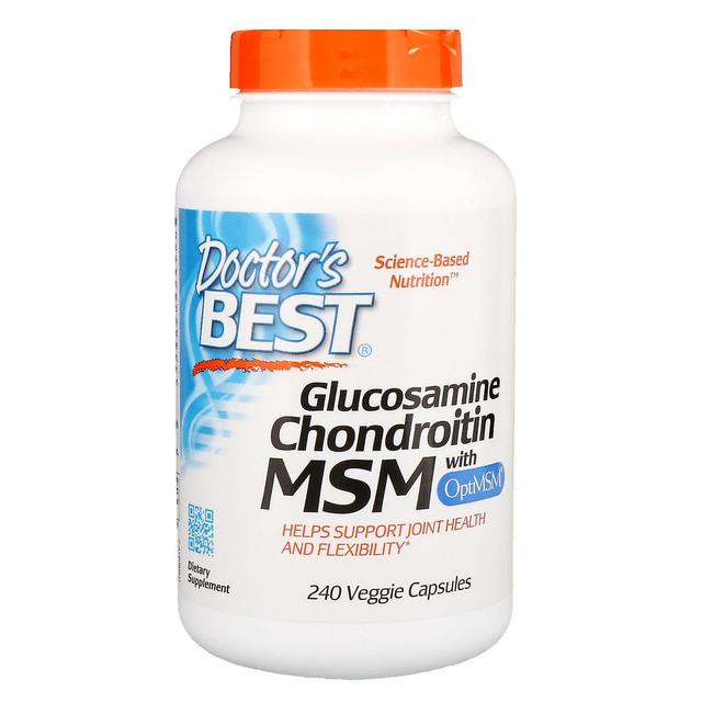 Doctor's Best, glukozamina chondroityna MSM z OptiMSM, 240 kapsli warzyw on Productcaster.