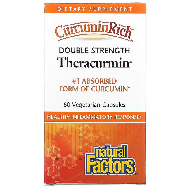 Natural Factors, CurcuminRich, Double Strength Theracurmin, 60 Vegetarian Capsules on Productcaster.