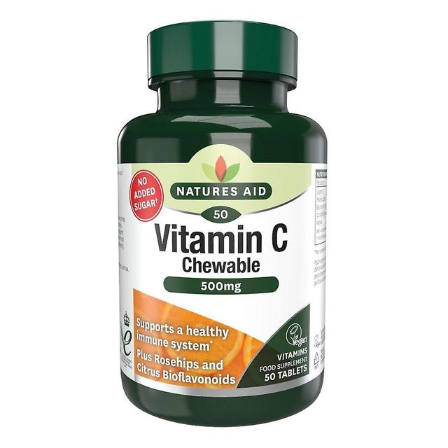 Natures Aid Vitamin C 500mg Sugar Free Chewable (with Rosehips & Citrus Bioflavonoids) 50 tabs on Productcaster.