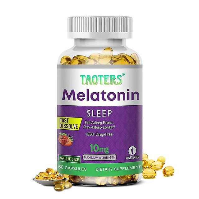 Vorallme Taoters Melatonin Sleep Aid Supplement, Helps Relieve Stress, Sleep Faster, Sleep Longer, Improve Sleep Quality, Non-GMO 60 count-1 bottle on Productcaster.